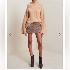 A.L.C Louise Oversized Sweater Ribbed Mock Neck in Camel